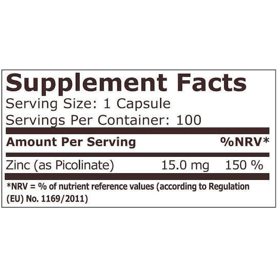 Pure Nutrition Цинк 15 мг 100 капсул: цены и характеристики