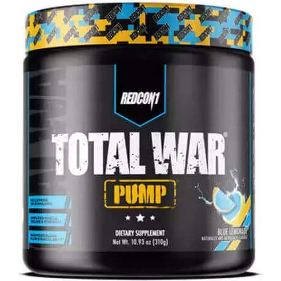 Redcon1 Total War Pump Hydromax & Rhodiola Харчова добавка спеціальна 304гр Синій лимонад: ціни та характеристики