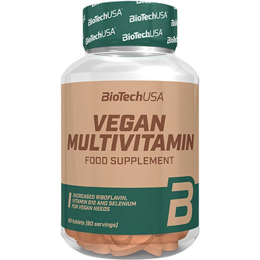 Biotech USA Vegan Vegan Multivitamin Мультивітамінний комплекс для енергії, зміцнення імунної системи та здоров'я птахів 60 таблеток: ціни та характеристики