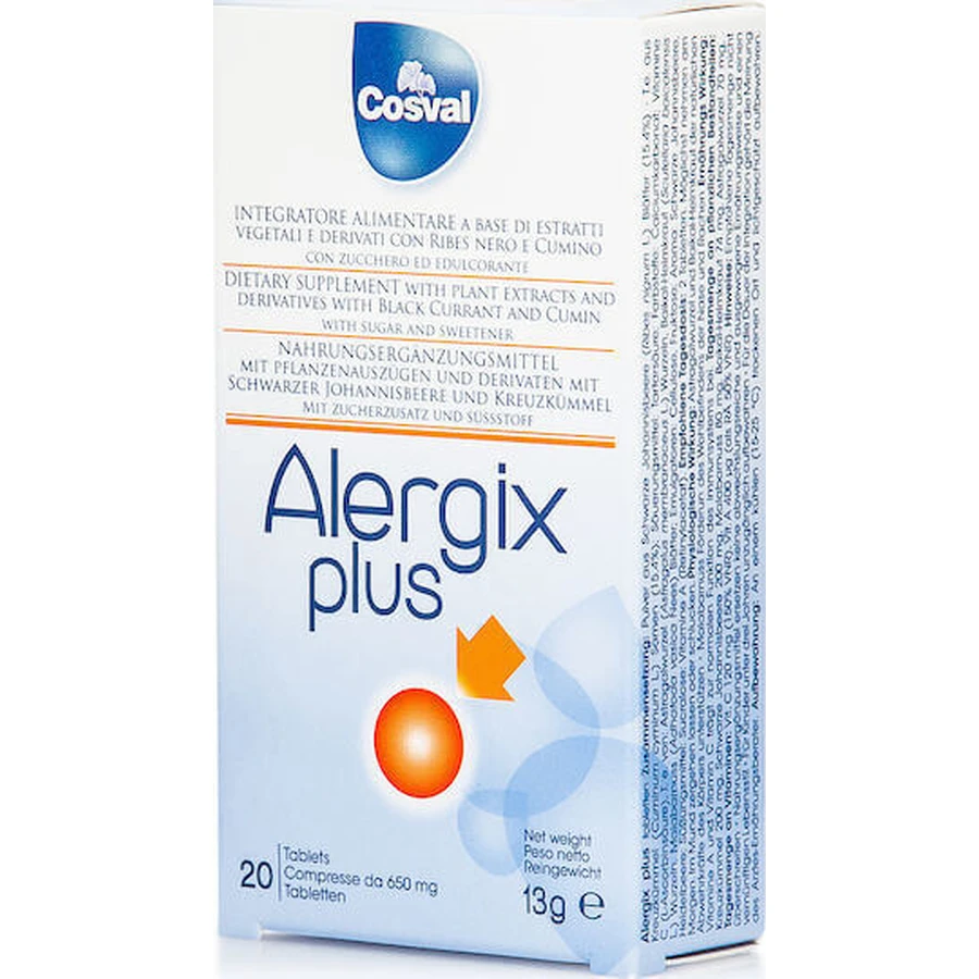 Cosval Alergix Plus Иммунная система Укрепляющая добавка 20 жевательных таблеток: цены и характеристики