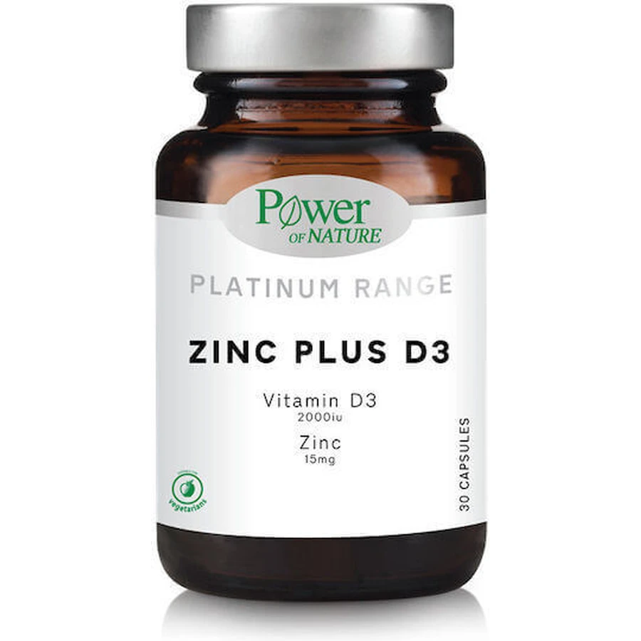 Power Of Nature Platinum Range Zinc Plus D3 15mg 2000UI 30 капсул: ціни та характеристики