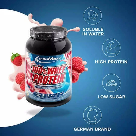 IronMaxx 100% сывороточный протеин Сывороточный протеин со вкусом малины 900гр: цены и характеристики