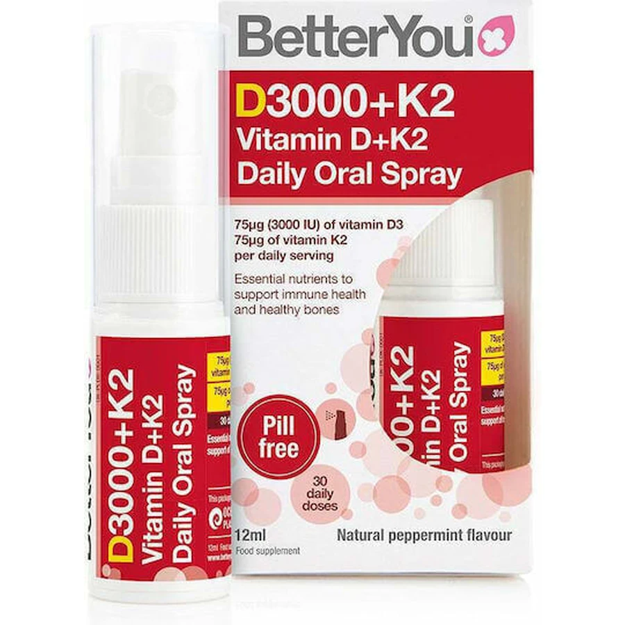 BetterYou DLux+ Вітамін DLux+ Вітамін D+K2 Підтримка імунітету та здоров'я яєць 3000iu 12мл: ціни та характеристики