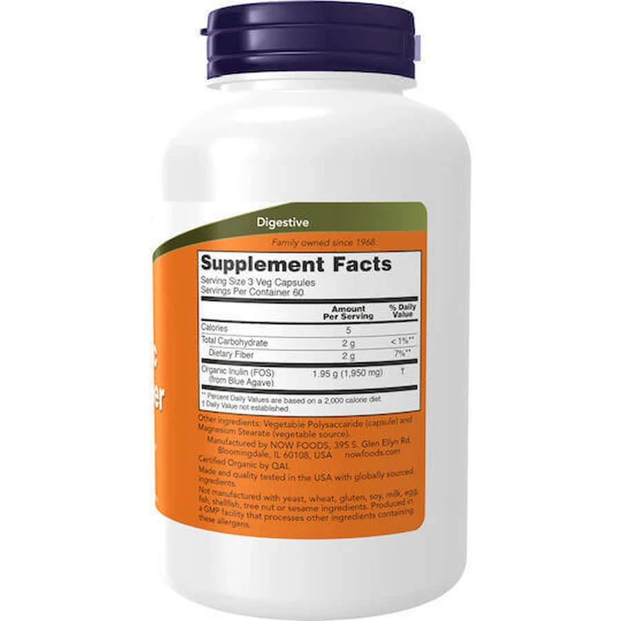 Now Foods Пребиотическая инулиновая клетчатка 180 растительных капсул: цены и характеристики