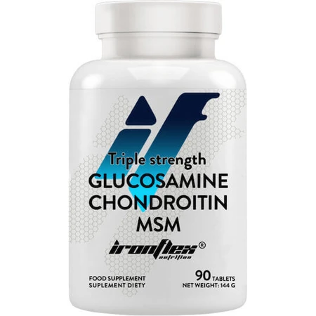 Ironflex Nutrition Glucosamine Chondroitin Глюкозамін Хондроїтин Глюкозамін Хондроїтин Msm Потрійна сила добавка для здоров'я суглобів та кісток 90 таб.: ціни та характеристики