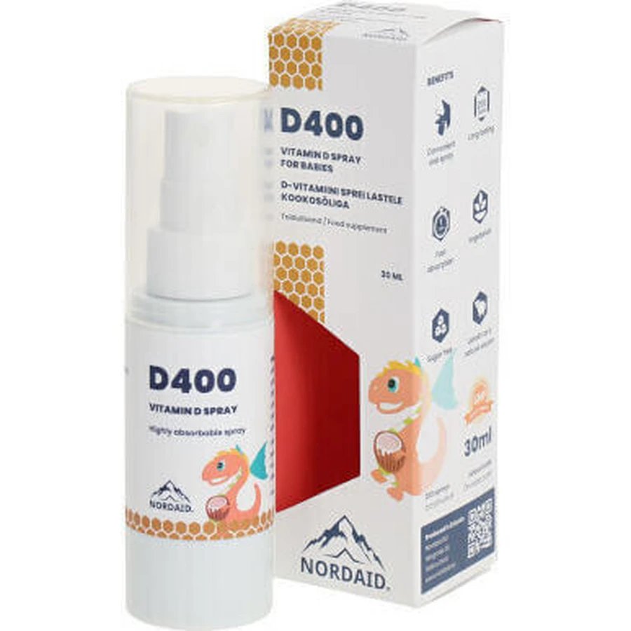 Nordaid D400 Вітамін для зміцнення імунної системи та здоров'я яєць 400iu Кокос 30мл: ціни та характеристики