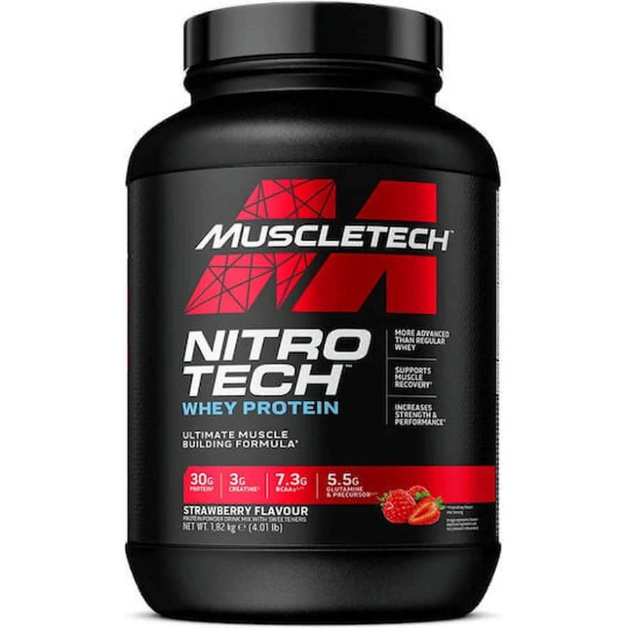 MuscleTech Nitrotech Whey Protein Сывороточный протеин с креатином и клубничным вкусом 1,8 кг: цены и характеристики