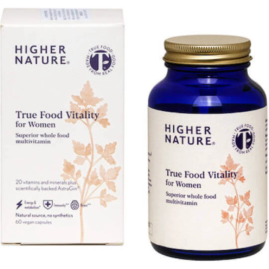 Higher Nature True Food Vitality Multivitamin Мультивітамін 1499iu 6мг Кокос 60 рослинних капсул: ціни та характеристики