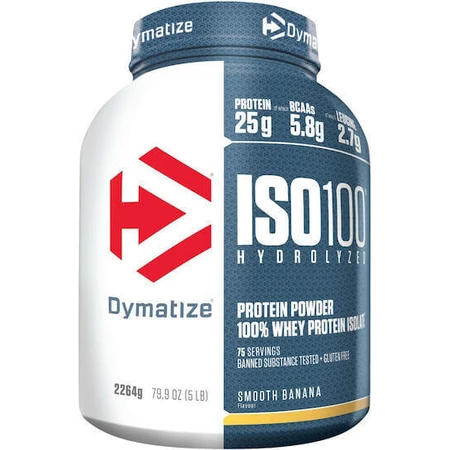 Dymatize ISO 100 Гідролізований сироватковий протеїн без глютену зі смаком банана 2,264 кг: ціни та характеристики