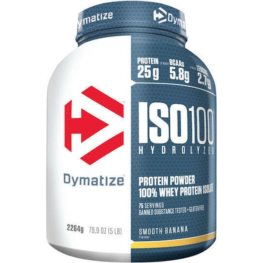Dymatize ISO 100 Гідролізований сироватковий протеїн без глютену зі смаком банана 2,264 кг: ціни та характеристики