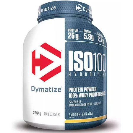 Dymatize ISO 100 Гідролізований сироватковий протеїн без глютену зі смаком банана 2,264 кг: ціни та характеристики