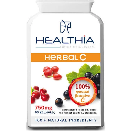 Healthia Herbal-C 750 мг Витамин для поддержки иммунитета, кожи и антиоксидантного действия 750 мг 60 x 1 капсула: цены и характеристики