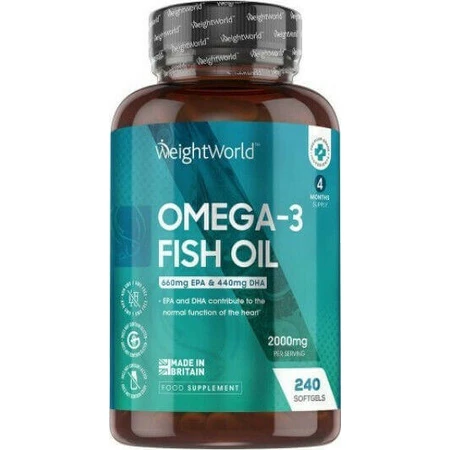 WeightWorld Омега 3 риб'ячий жир риб'ячий жир 2000 мг 240 м'яких гелів без смаку: ціни та характеристики
