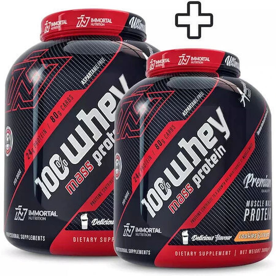 Immortal Nutrition 100% Whey Mass Protein 100% Whey Mass Protein Сывороточный протеин со вкусом бисквита и сливок 2х3 кг: цены и характеристики