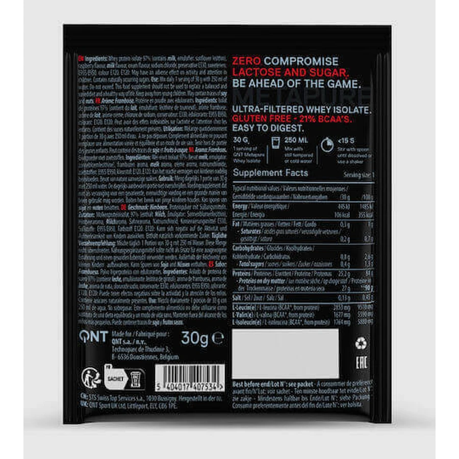 QNT Metapure Whey Protein Isolate Zero сывороточный протеин со вкусом малины 30гр: цены и характеристики