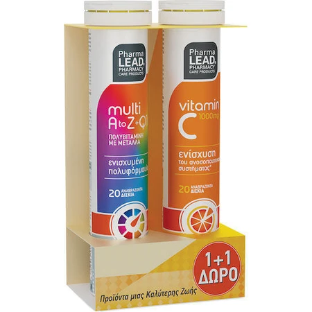 Pharmalead Multi+ A-Z & Q10 Мультивитамины 20 таблеток эфф. и Витамин С 1000 мг 20 таблеток для энергии Мультифлавурс: цены и характеристики