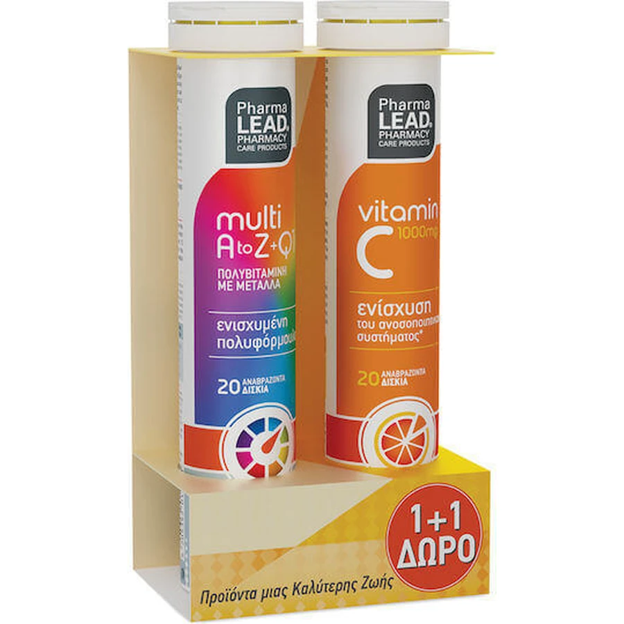 Pharmalead Multi+ A-Z & Q10 Мультивитамины 20 таблеток эфф. и Витамин С 1000 мг 20 таблеток для энергии Мультифлавурс: цены и характеристики
