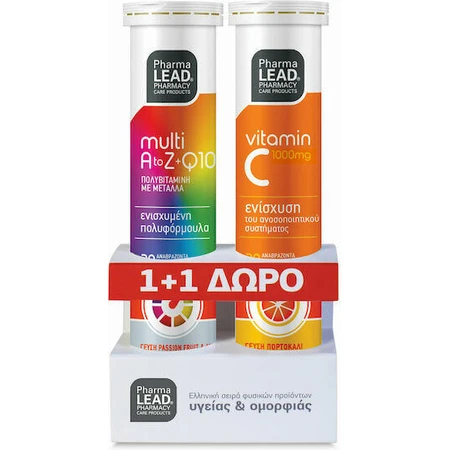 Pharmalead Multi+ A-Z & Q10 Мультивитамины 20 таблеток эфф. и Витамин С 1000 мг 20 таблеток для энергии Мультифлавурс: цены и характеристики