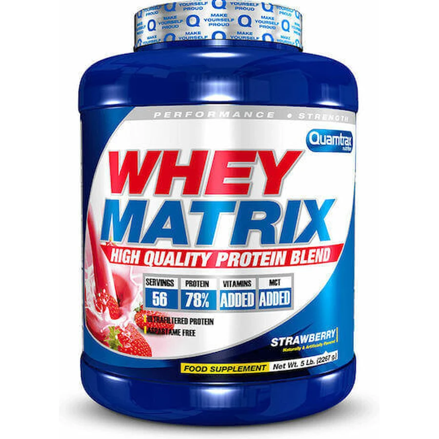Quamtrax Nutrition Матричний сироватковий протеїн зі смаком полуниці 2,267 кг: ціни та характеристики