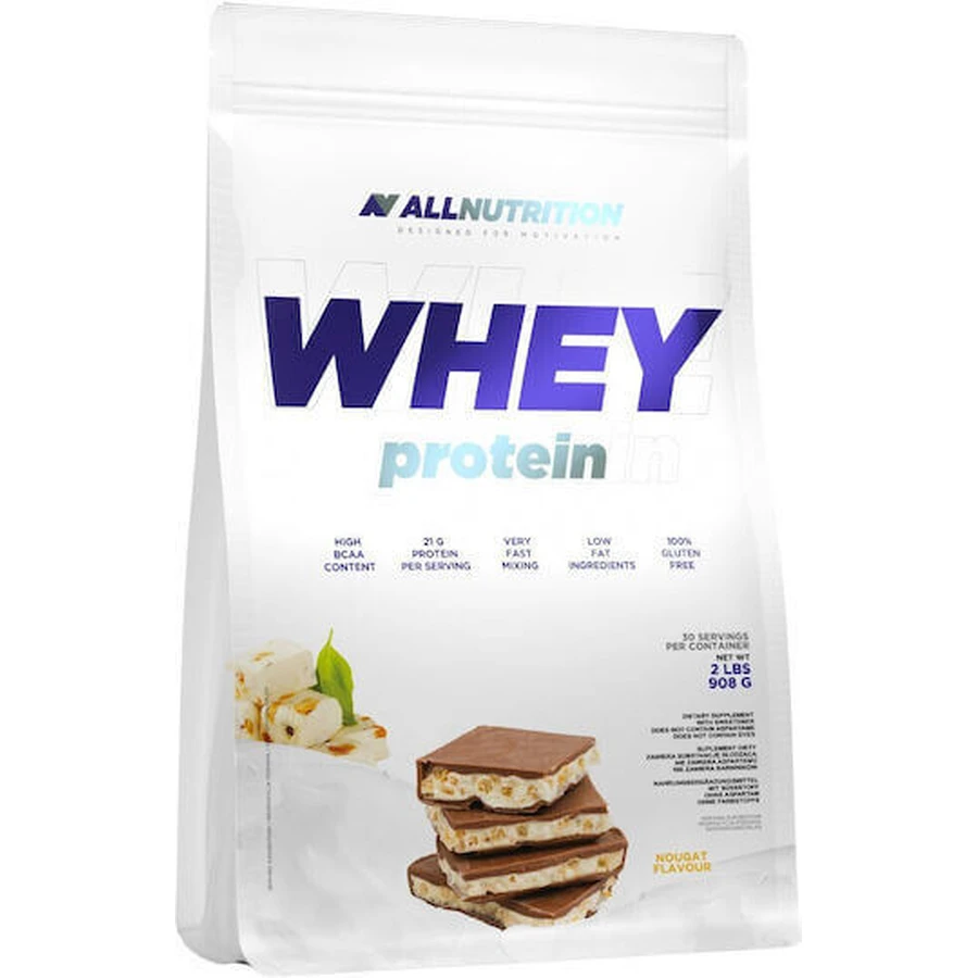 AllNutrition Сироватковий протеїн без глютену зі смаком нуги 908гр: ціни та характеристики