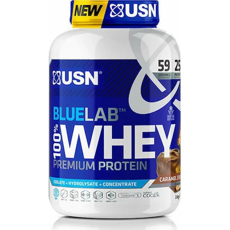 USN BlueLab 100% Whey Protein Преміальний сироватковий протеїн зі смаком шоколадної карамелі 2 кг: ціни та характеристики