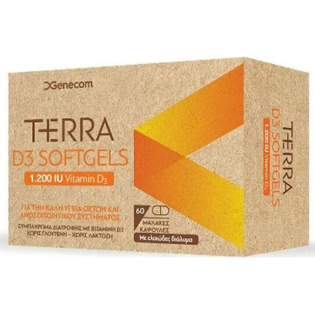 Genecom Terra D3 Softgels Витамин для укрепления иммунной системы и здоровья яиц 1200iu 60 softgels: цены и характеристики