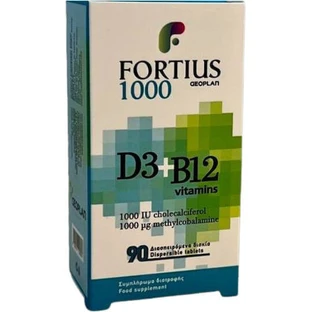 Geoplan Nutraceuticals Fortius D3 + B12 Витамин для укрепления иммунной системы и здоровья яиц 1000iu 1000mg 90 таблеток
