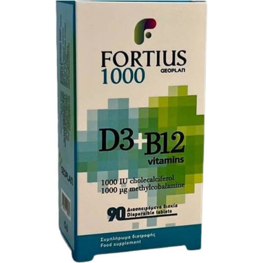 Geoplan Nutraceuticals Fortius D3 + B12 Витамин для укрепления иммунной системы и здоровья яиц 1000iu 1000mg 90 таблеток: цены и характеристики