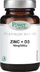 Power Health Platinum Range Zinc & D3 10mg 500UI 60 капсул