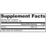 Jarrow Formulas Таурин 1000 мг 100 капсул без смаку: ціни та характеристики