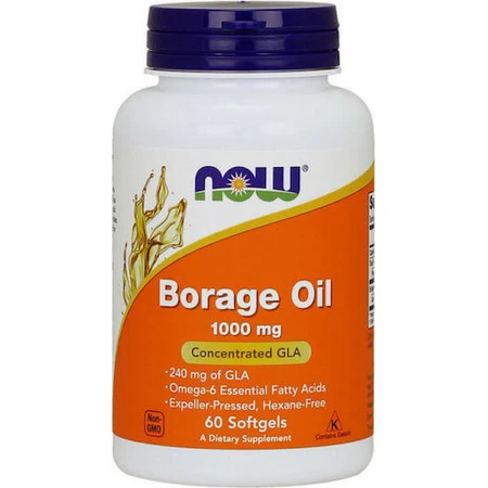 Now Foods Borage Oil Concentrated GLA Borage Seed Oil 1000mg 60 softgels Unflavoured: цены и характеристики