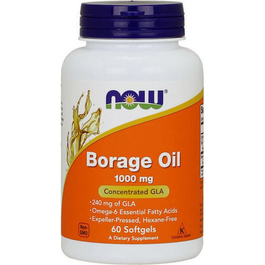 Now Foods Borage Oil Concentrated GLA Borage Seed Oil 1000mg 60 softgels Unflavoured: цены и характеристики