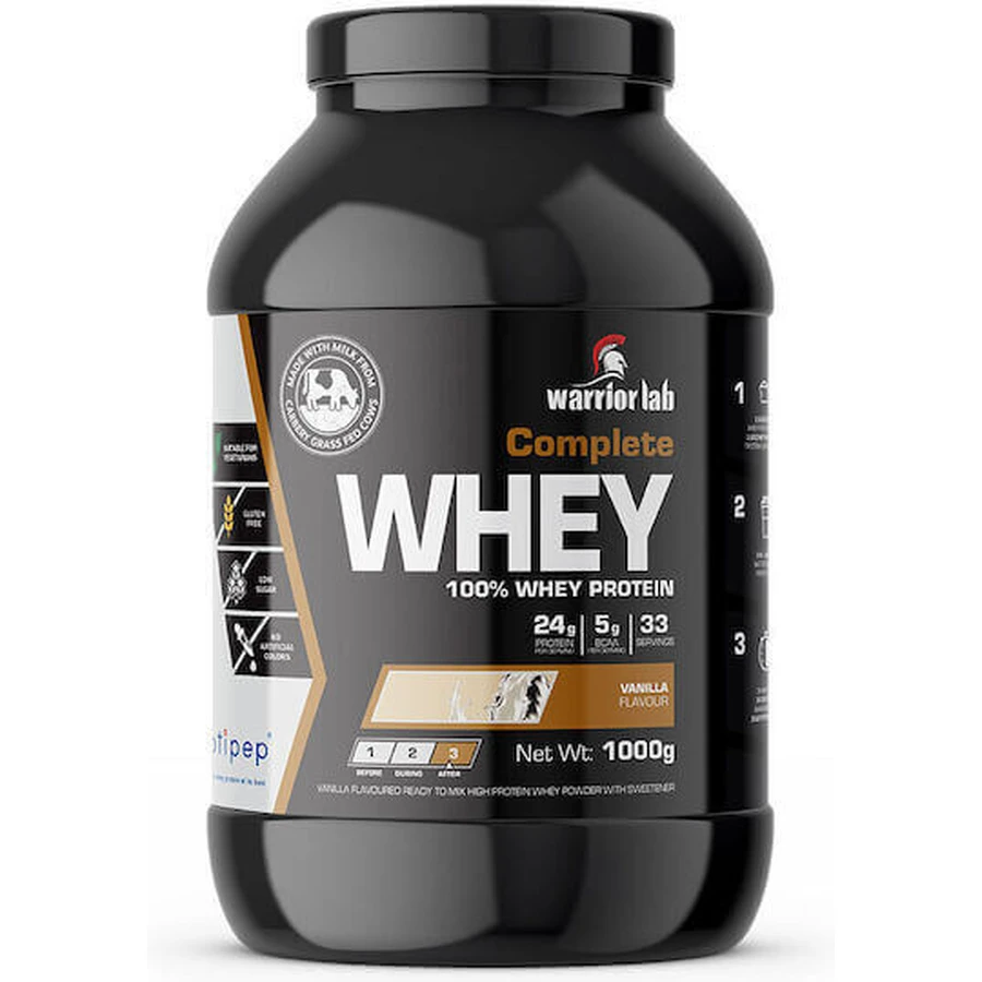 Warrior Lab Complete Whey Protein Сироватковий протеїн без глютену з ванільним смаком 1 кг: ціни та характеристики