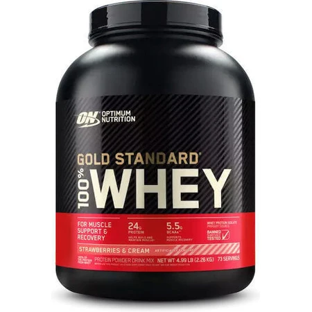 Optimum Nutrition Gold Standard 100% сироватковий протеїн зі смаком полуничного крему 2.27кг: ціни та характеристики