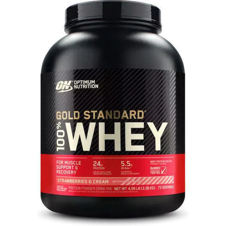 Optimum Nutrition Gold Standard 100% сироватковий протеїн зі смаком полуничного крему 2.27кг: ціни та характеристики