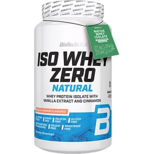 Biotech USA Iso Whey Zero Whey Натуральний сироватковий протеїн без глютену та лактози зі смаком ванілі та кориці 908гр