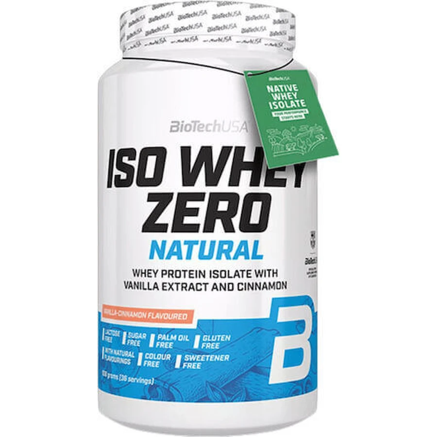Biotech USA Iso Whey Zero Whey Натуральний сироватковий протеїн без глютену та лактози зі смаком ванілі та кориці 908гр: ціни та характеристики