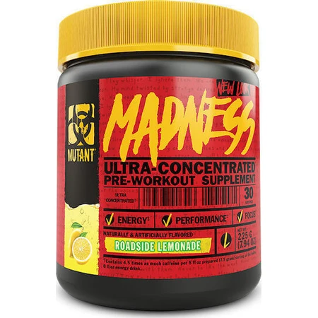 Mutant Madness Pre Workout Supplement 225gr Roadside Lemonade: цены и характеристики