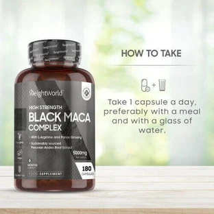 WeightWorld Високоміцний комплекс чорної маки 5000 мг 180 капс.