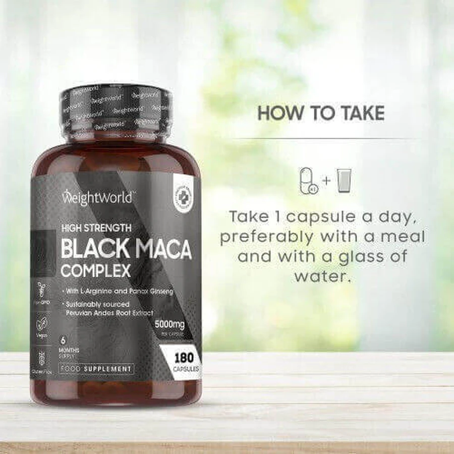 WeightWorld Високоміцний комплекс чорної маки 5000 мг 180 капс.: ціни та характеристики