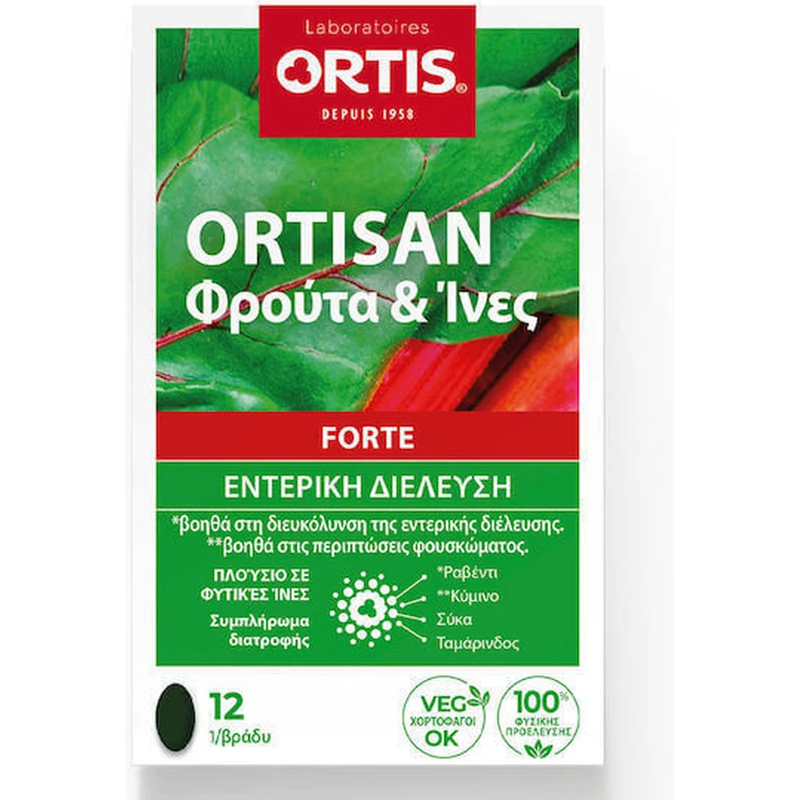 Ortis Ortisan Forte Фрукты и клетчатка 12 x 1 таблетка: цены и характеристики