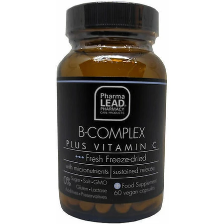 Pharmalead B-Complex Plus Вітамін С для зміцнення енергії, імунітету та нервової системи 60 капс.: ціни та характеристики