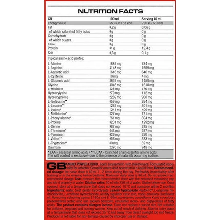 Nutrend Amino Power Liquid 500ml Unflavoured: цены и характеристики