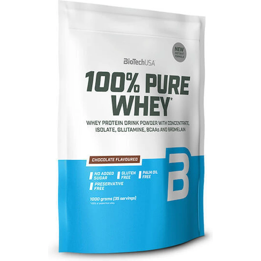 Biotech USA 100% Pure Whey Protein Сывороточный протеин без глютена со вкусом шоколада 1 кг: цены и характеристики