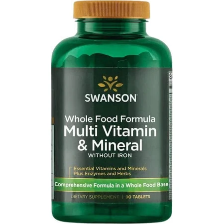 Swanson Whole Food Formula Multi Vitamin & Mineral Multivitamin for Energy & Immune Boost 90 Tablets: цены и характеристики