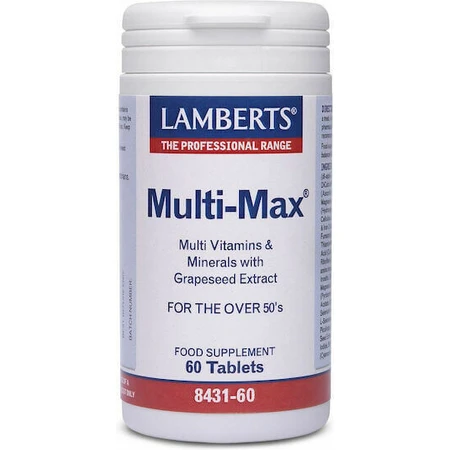 Полівітамінний комплекс Lamberts Multi-Max для підвищення енергії для дорослих 50+ 60 таблеток: ціни та характеристики