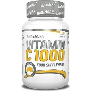 Biotech USA Vitamin C 1000 Біофлавоноїди Вітамін для зміцнення імунної системи, шкіри та антиоксидантної дії 1000 мг 30 таблеток