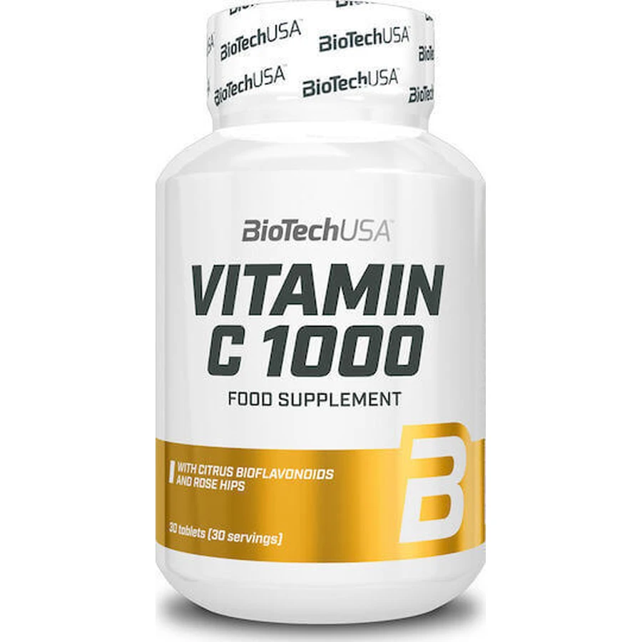 Biotech USA Vitamin C 1000 Біофлавоноїди Вітамін для зміцнення імунної системи, шкіри та антиоксидантної дії 1000 мг 30 таблеток: ціни та характеристики