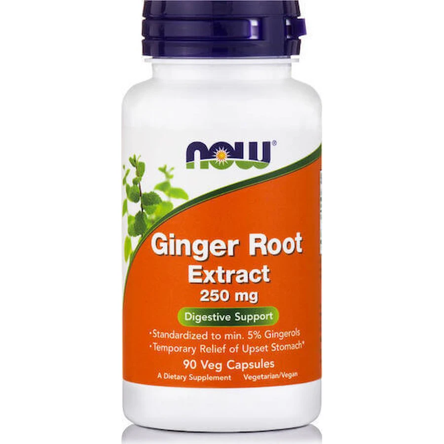 Now Foods Экстракт корня имбиря 250 мг 90 растительных капсул: цены и характеристики