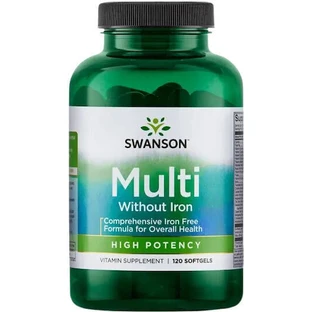 Мультивітамінний комплекс Swanson High Potency Multi без заліза для енергії, зміцнення імунної системи та волосся 120 м'яких гелів